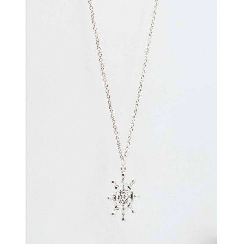 Boat Wheel Necklace In grey
