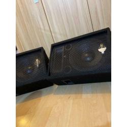 2 X Phonic Active Powered SE712A Speakers Black 12? Inch Read Description