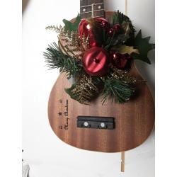 Beautiful Christmas Engraved Ukulele with Garland Flower