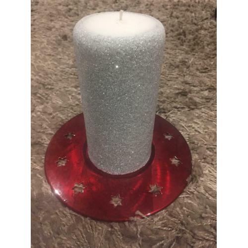 Glitter candle with Red Holder.