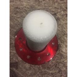 Glitter candle with Red Holder.