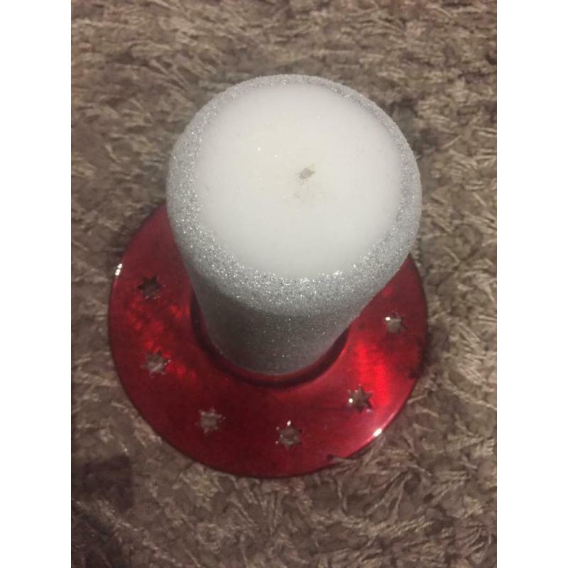 Glitter candle with Red Holder.