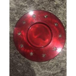 Glitter candle with Red Holder.