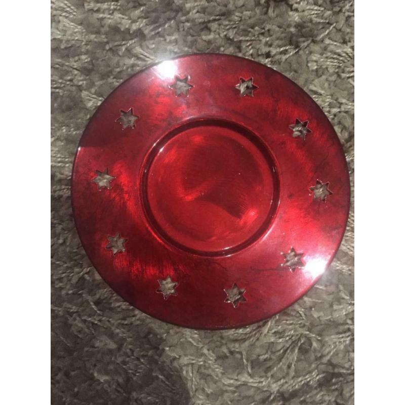 Glitter candle with Red Holder.