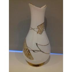 Royal Tara Ireland Fine Bone China Unusual Hand Painted Swirl Vase Harvest Gold