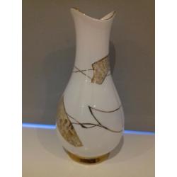 Royal Tara Ireland Fine Bone China Unusual Hand Painted Swirl Vase Harvest Gold