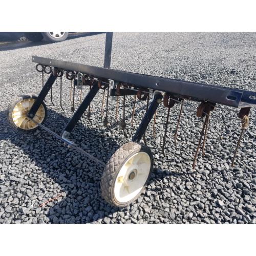 Small quad ride on lawnmower tractor spring tyne grass harrows