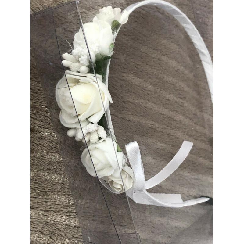 Brand New White Girl Headband Christmas Wedding Party Flower Girl First Communion Accessories