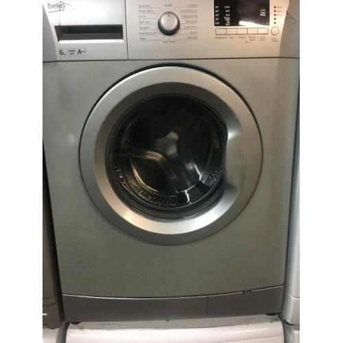 Silver Beko washing machine 6kg 1400 spin