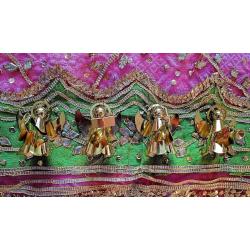 CHRISTMAS ANGEL SET GOLD 4 MUSICAL INSTRUMENTS Figurine Tableware Ornaments Metal Angels Decorations