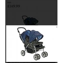 Cuggl Elm Tandem Pushchair - Black & Blue