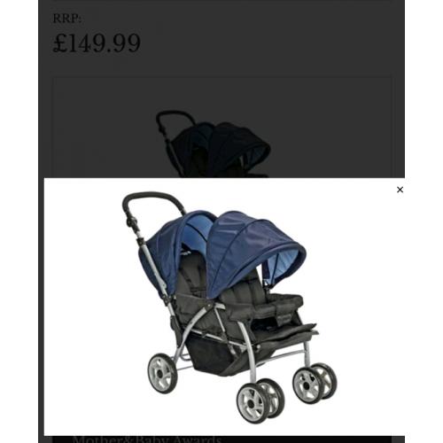 Cuggl Elm Tandem Pushchair - Black & Blue