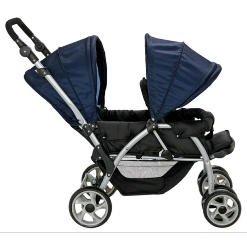 Cuggl Elm Tandem Pushchair - Black & Blue