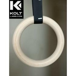 Wooden Gymnastic rings / Calisthenics rings 32 mm, HEAVY DUTY, extra thick, by KoltLabs