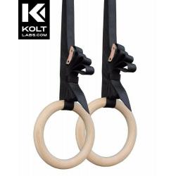 Wooden Gymnastic rings / Calisthenics rings 32 mm, HEAVY DUTY, extra thick, by KoltLabs