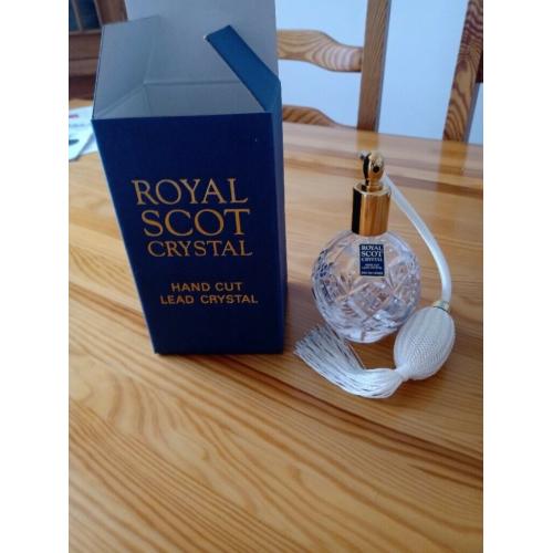Royal Scot hand cut crystal perfume bottle as new never used