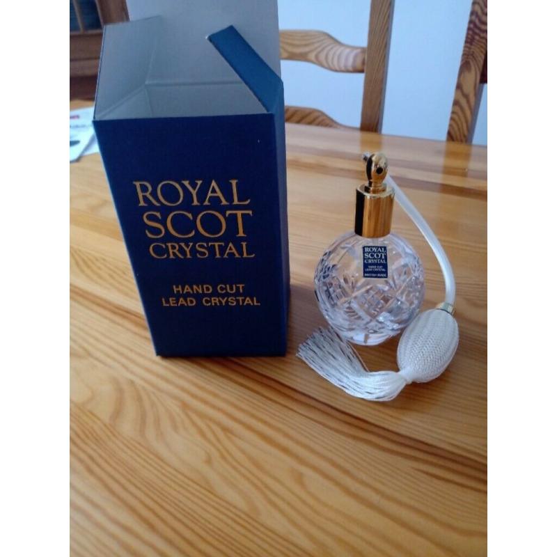 Royal Scot hand cut crystal perfume bottle as new never used