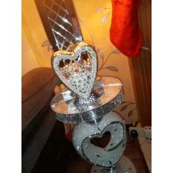 Glass table and lamp stand