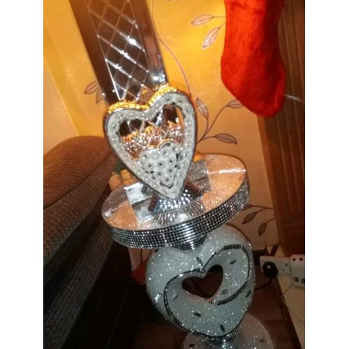 Glass table and lamp stand