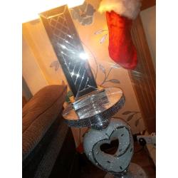 Glass table and lamp stand