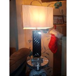 Glass table and lamp stand
