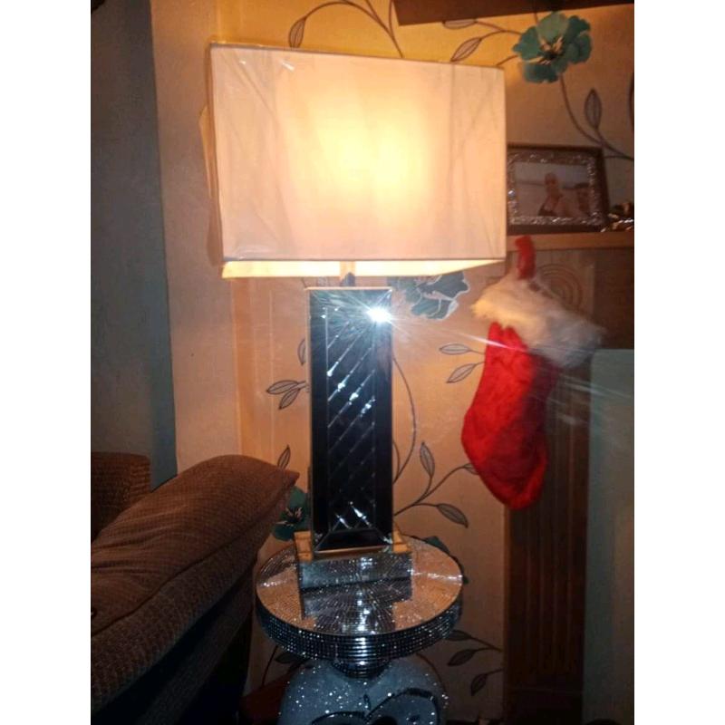 Glass table and lamp stand