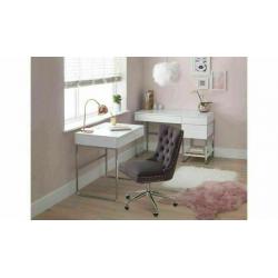 Home Princess Velvet Handleback Office Chair - Grey (329/8503) No281005