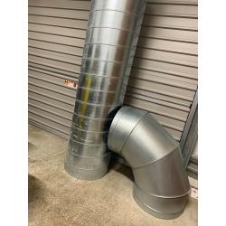 450mm stainless steel ducting 1.8m & 450mm stainless steel elbow for extraction unit