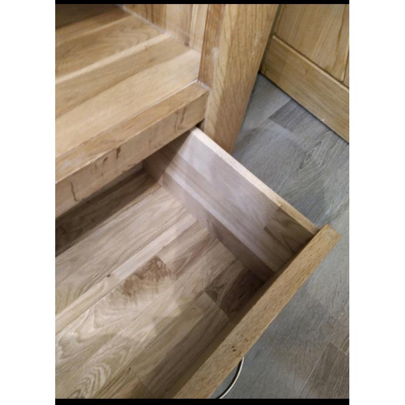 Natural Solid Oak Bookcase Tall Large Book case