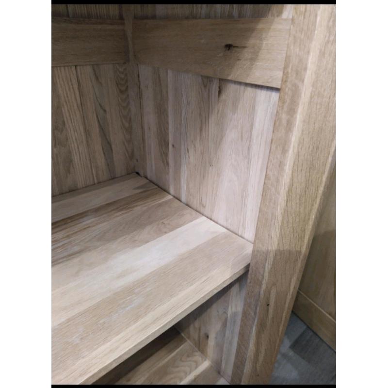 Natural Solid Oak Bookcase Tall Large Book case