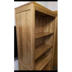 Natural Solid Oak Bookcase Tall Large Book case