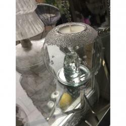 Gorgeous glass Santa tea light candle holder Christmas decoration