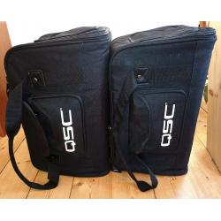 PA system: QSC K8s + The Box Pro Achat 112 Sub A speakers, Soundcraft EFX8 mixer, tote bags, stands