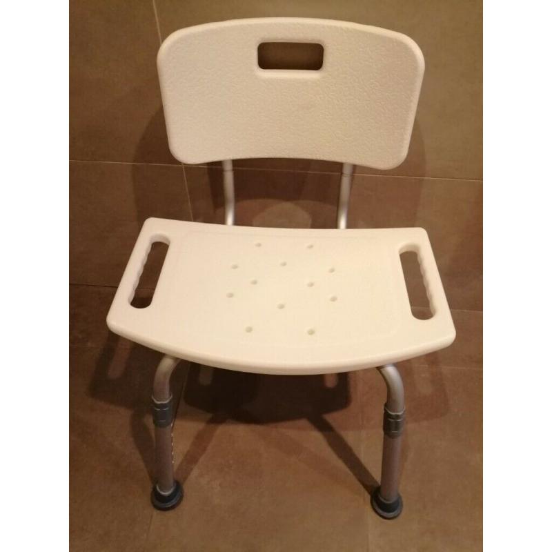 Shower seat with back rest
