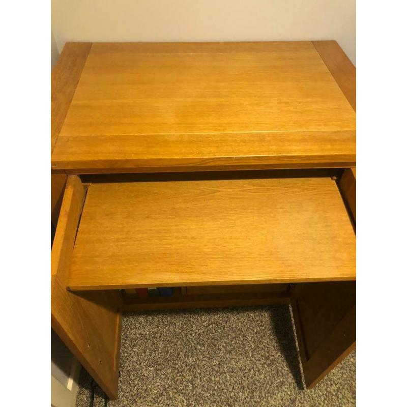 Light oak computer cabinet