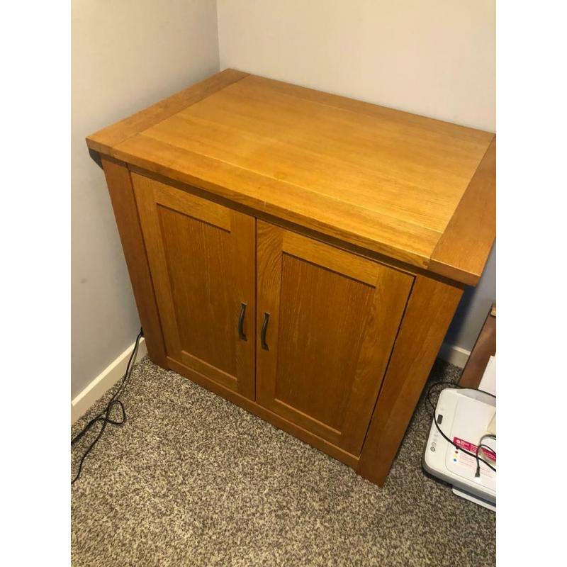 Light oak computer cabinet