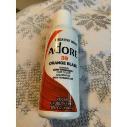 Orange semi-permanent hair dye