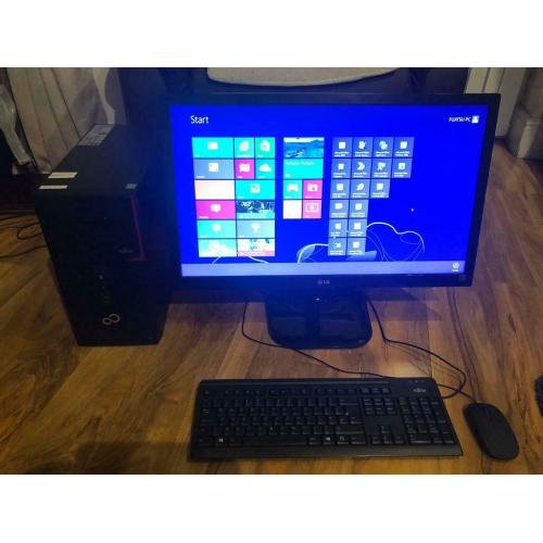 Fujitsu i3 PC system with 27inch HDMI monitor
