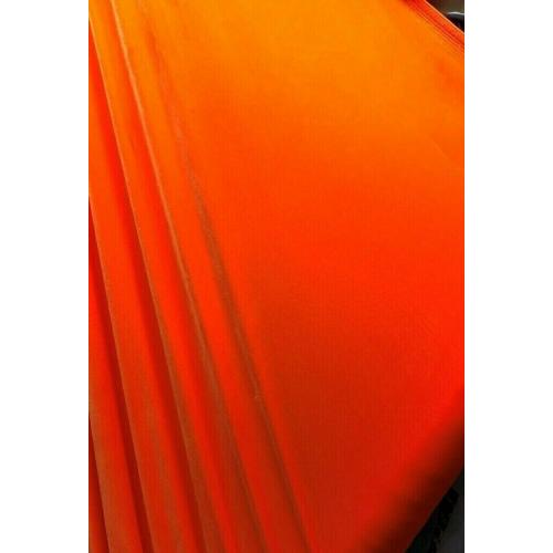 Stretch Velour Velveteen Poly Elastane Dressmaking Fabric W145cm Neon Orange ?2.50 a Metre