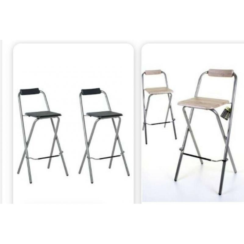 Wanted, 2 bar stools, folding ones preferred.