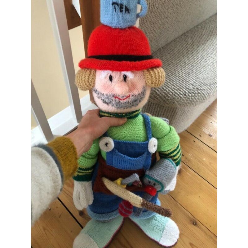 Bob the builder knitted toy with tools