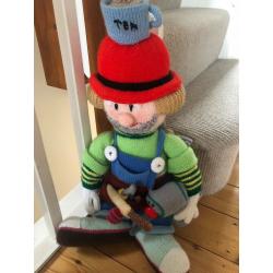 Bob the builder knitted toy with tools
