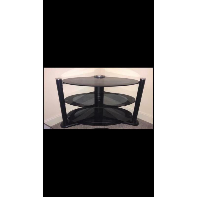 Black Glass TV Stand