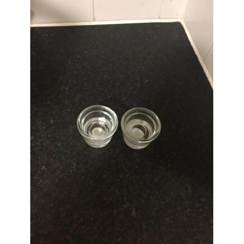 2 x glass tealight holders