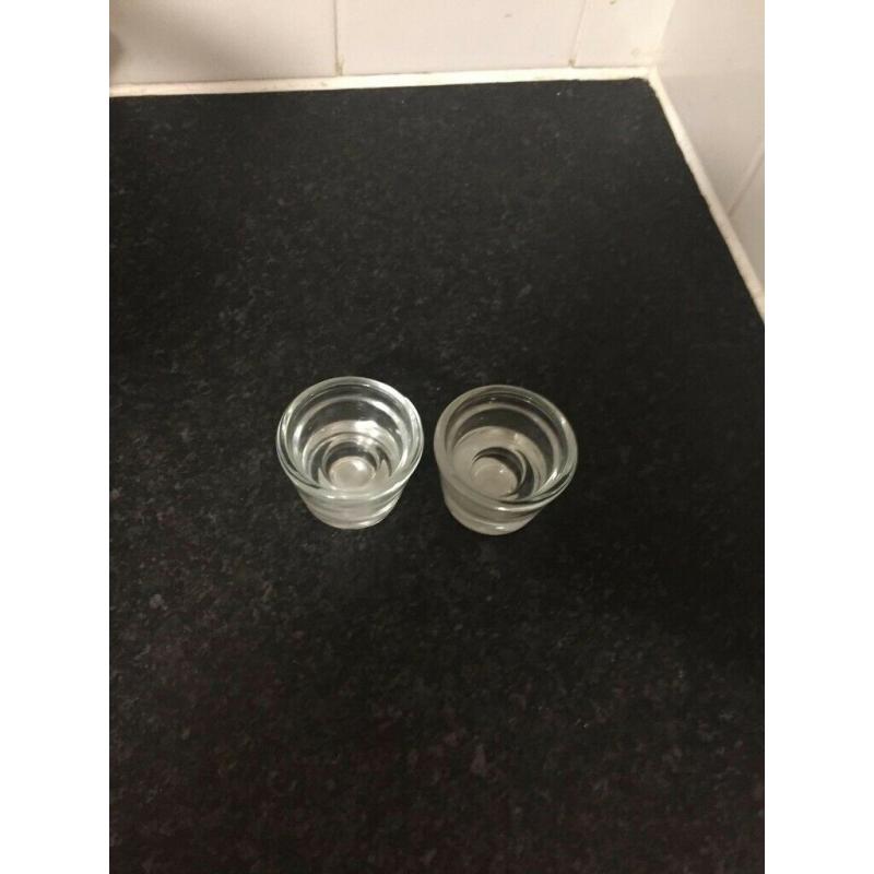 2 x glass tealight holders