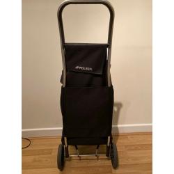 Foldable Black Rolster Shopping Trolley