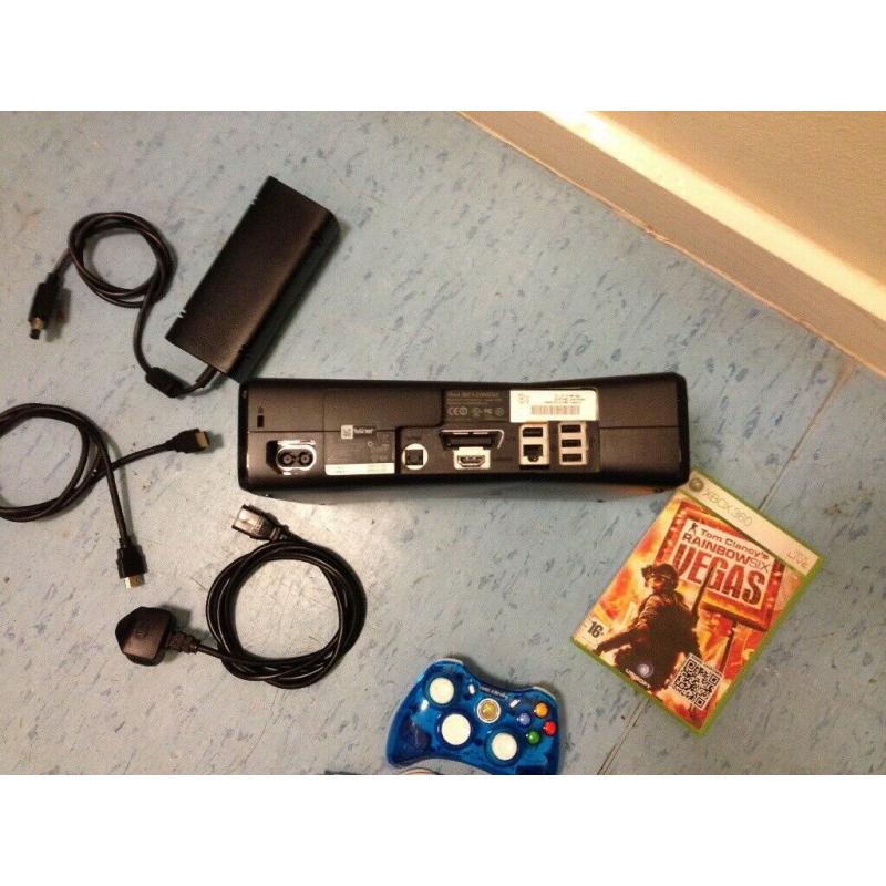 Xbox 360 slim 20GB Complete with 1x Wired Controller & 1 x Game