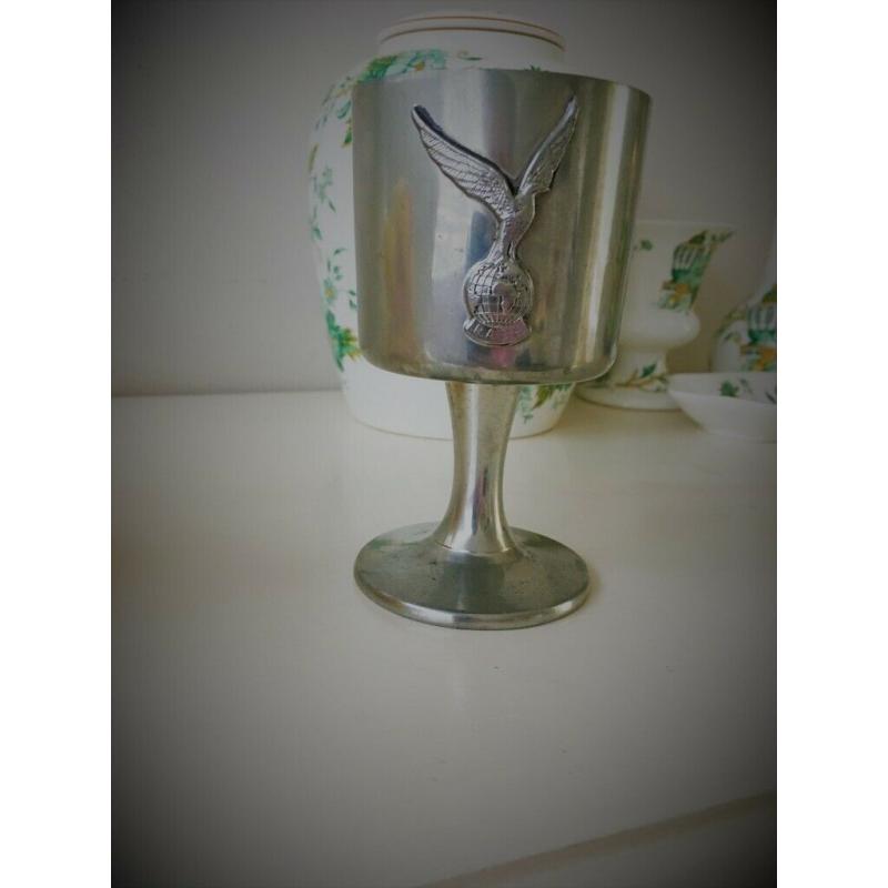 RAFA English pewter wine goblet