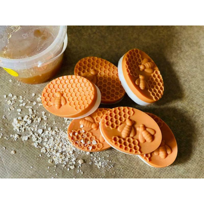 Homemade soaps with honey oatmeal and goat milk