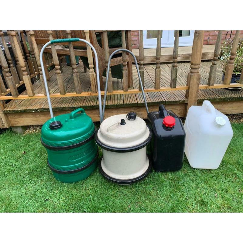 ***Now Sold*** Aqua roll plus 3 other camping water storage containers